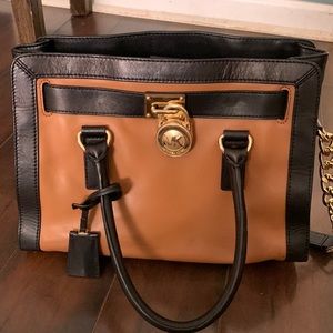 Michael Kors brown and black leather purse